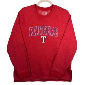 Campus Lifestyle MLB Texas Rangers Baseball‎ Graphic Sweatshirt Red Medium